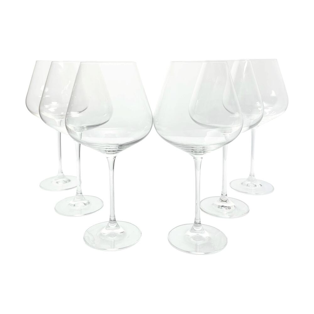 Riedel “Vinum” Set of 6 Large Crystal Burgundy Wine Glasses 10” 24oz